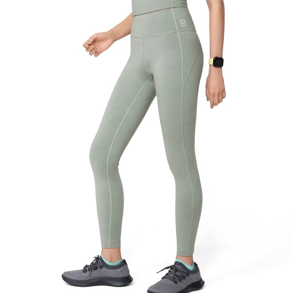Allbirds Women’s Merino Wool Blend Natural Flow Leggings Light Green Hush S NWT